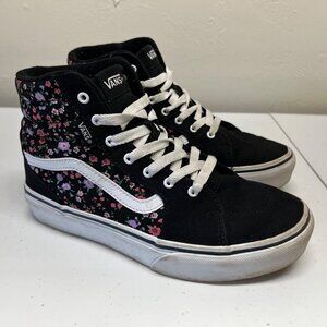 Vans Filmore High Top Shoes Floral US Missy Size 5 / EU 36.5 Black Pink Purple